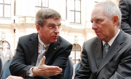 Thomas Bach, Wolfgang Schäuble, Mai 2008
