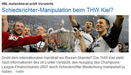 Schiedsrichter-Manipulation beim THW Kiel? -- HBL-Aufsichtsrat prüft Vorwürfe