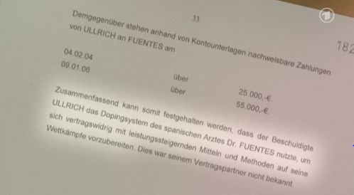 Zusammenfassend kann somit festgehalten werden, dass ... ULLRICH das Dopingsystem des ... Dr. FUENTES nutzte, ...