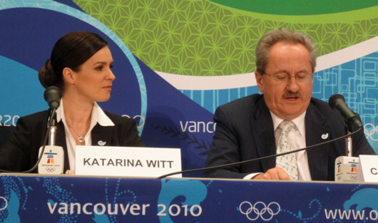 Katarina Witt, Christian Ude auf der PK in Vancouver