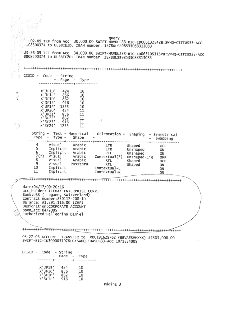 Grondona Accounts, Kontoauszug #02