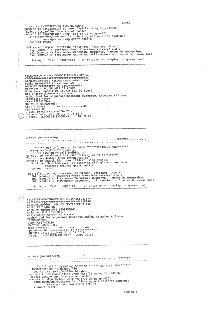 Grondona Accounts, Kontoauszug #06