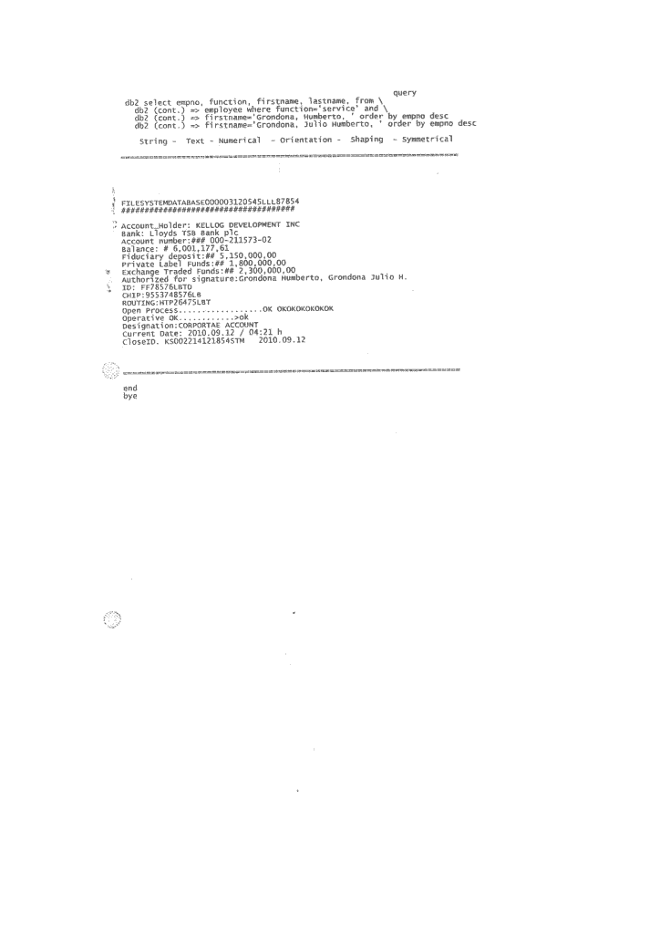 Grondona Accounts, Kontoauszug #07