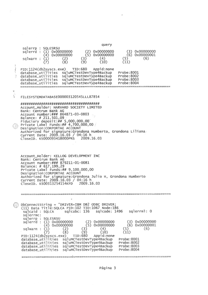 Grondona Accounts, Kontoauszug #09