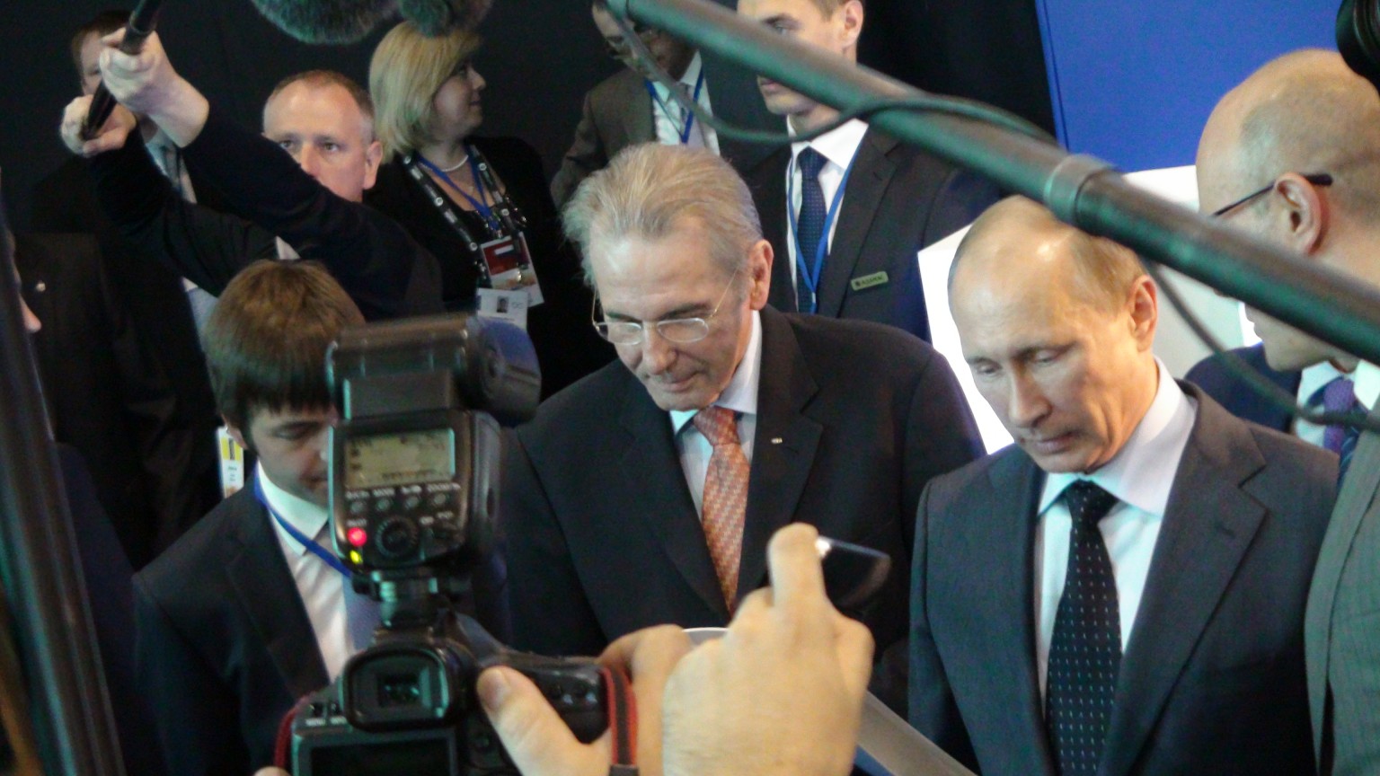 Wladimir Putin und sein Juniorpartner: IOC-Präsident Jacques Rogge