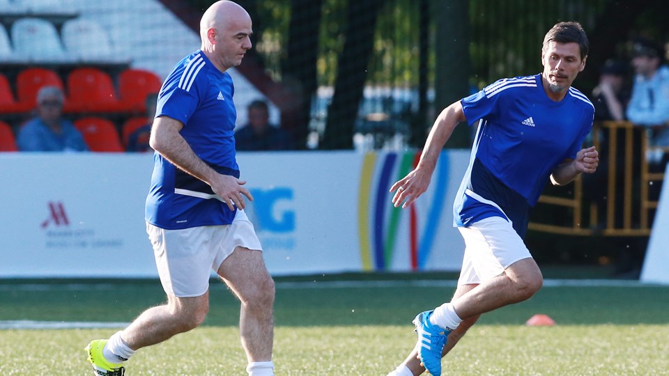 Boss Infantino, Berater Boban - am Mittwoch in Moskau bei der Arbeit. (c) LOC 2018