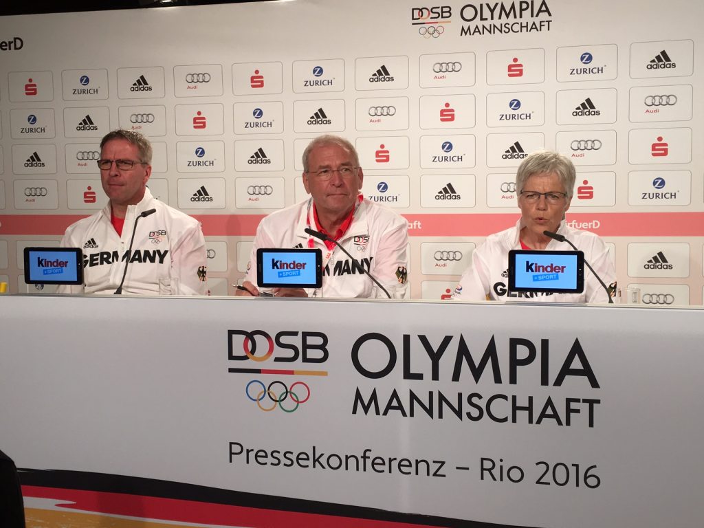 Rio 2016, DOSB-PK mit Dirk Schimmelpfennig, Michael Vesper und Ulrike Spitz